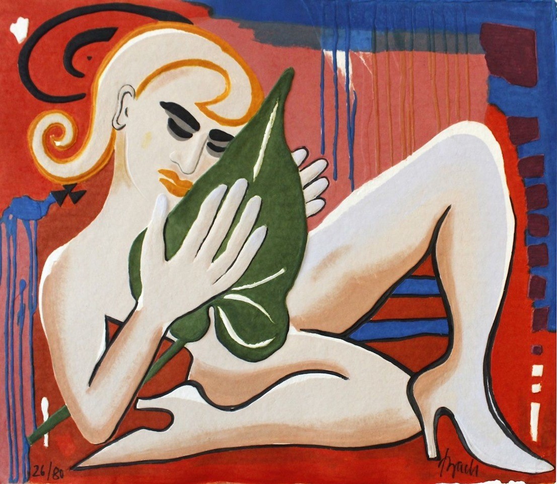 Elvira Bach: Selig, Litho/Prägedruck, limitierte Auflage