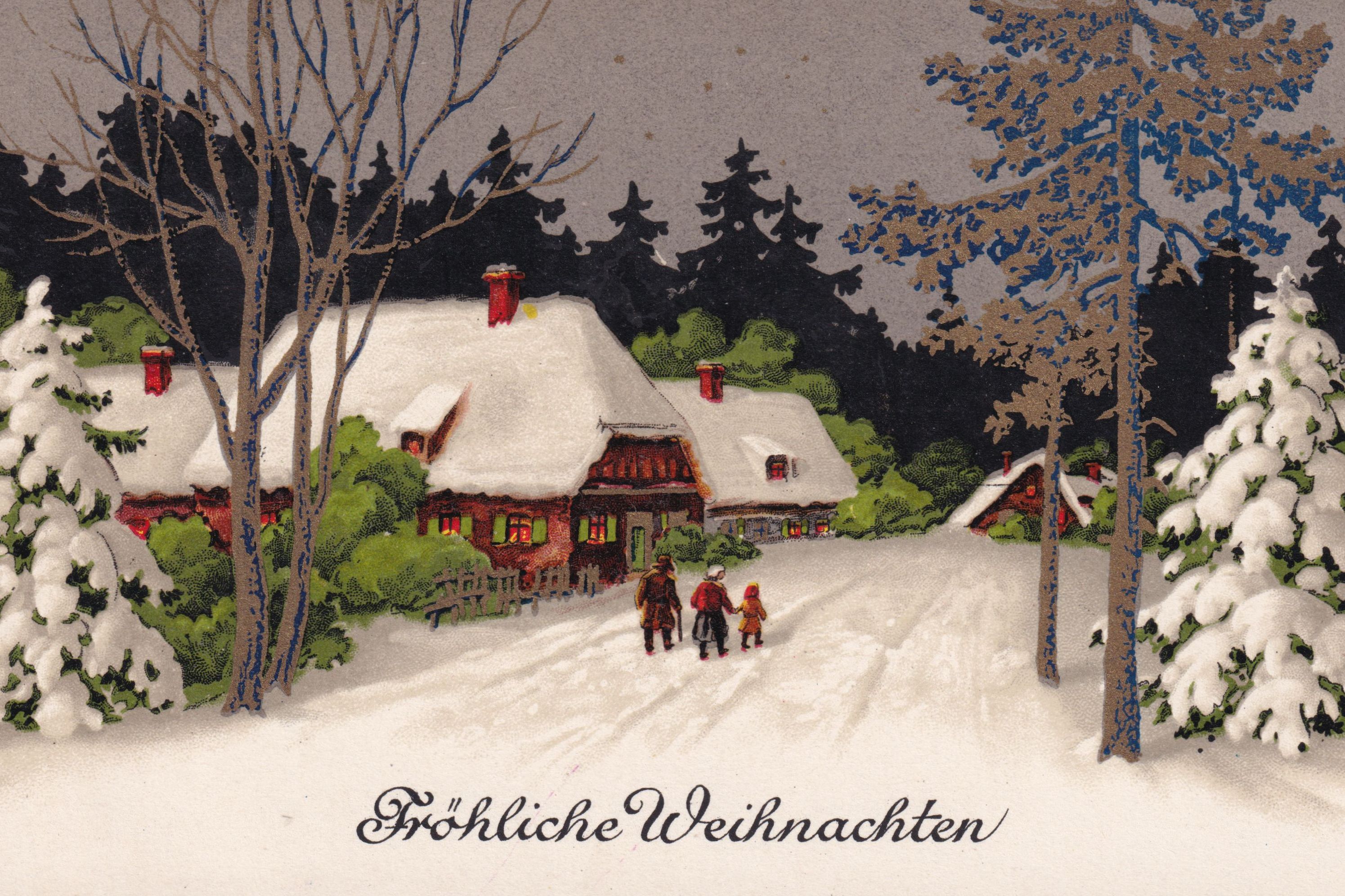 Weihnachts-Postkarte aus dem 1920er Jahren